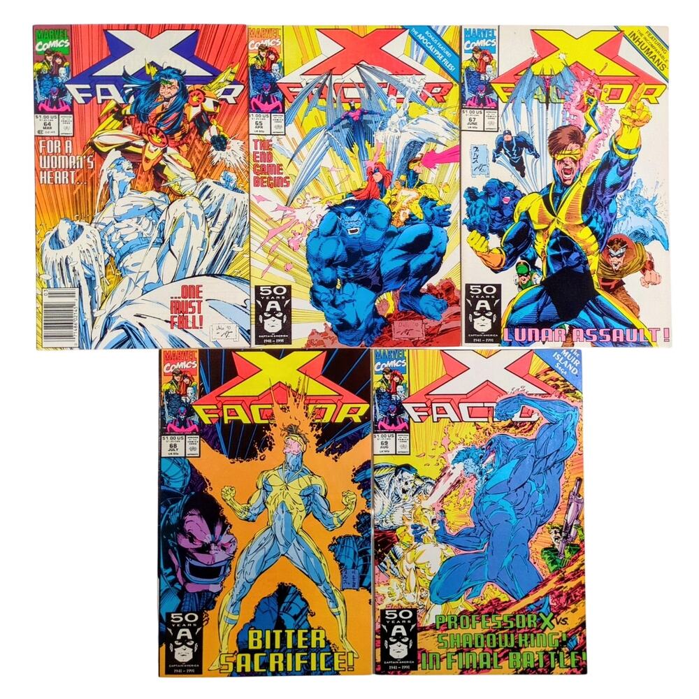 X-Factor 64 65 67 68 69 Marvel Lot Whilce Portacio Run 5 Comic Lot Copper Age